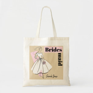 Modebriefe Neutrale Bridesmaid Name Tasche