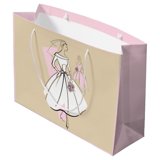 Modebriefe neutrale Gruppe Geschenktasche groß pin Große Geschenktüte (Rückseite Schrägansicht)