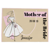 Modebriefe neutrale Mutter der Bride groß rosa Große Geschenktüte (Rückseite)