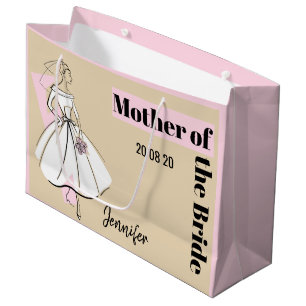 Modebriefe neutrale Mutter der Bride groß rosa Große Geschenktüte