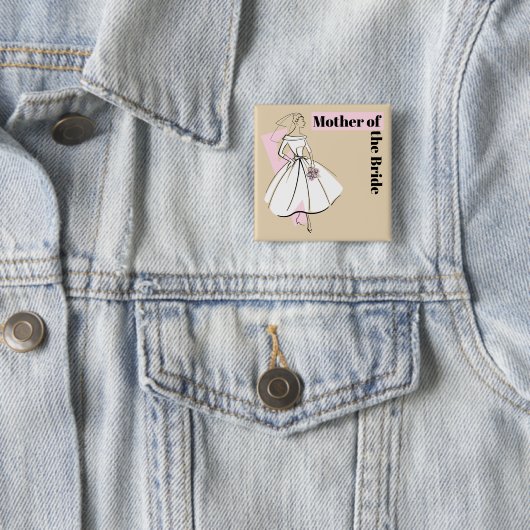 Modebriefe neutrale Mutter des Brideplatzes Button (Beispiel)