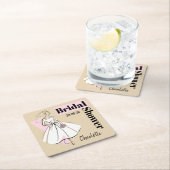 Modebriefe neutraler Brautparty-Untersetzer Rechteckiger Pappuntersetzer (Vor Ort)