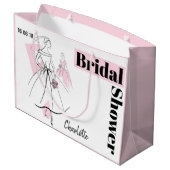Modebrille Rosa Brautparty Datum Name L pink Große Geschenktüte (Rückseite Schrägansicht)