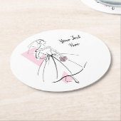 Modebrille Rosa Text Untersetzer rund (Angewinkelt)
