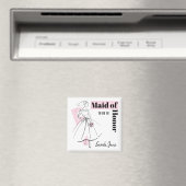 Modebrille Rosa Trauzeugin Datum Platz Magnet (In Situ (Geschirrspüler))