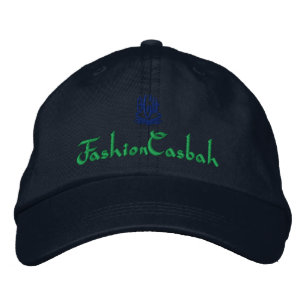 ModeCasbah Navy Bestickte Kappe