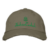 ModeCasbah Olive Green Bestickte Kappe (Vorderseite)