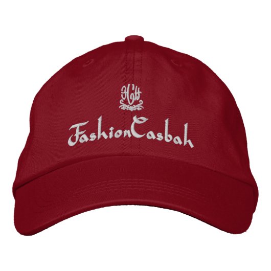 ModeCasbah Red Bestickte Baseballkappe (Vorderseite)