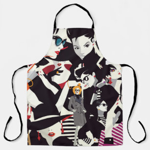 Modecollage Mädchen: Pop-Art Schürze