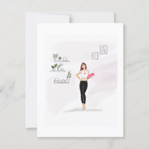 Modedarstellung, mädchenhafte Kunstwerke, Postkarte
