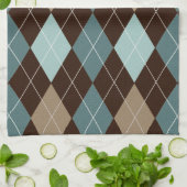 Modedesign der blauen und braunen Raute Handtuch (Gefaltet)