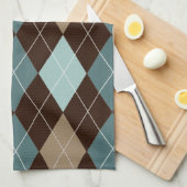 Modedesign der blauen und braunen Raute Handtuch (Viertel Falte)