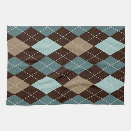 Modedesign der blauen und braunen Raute Handtuch (Horizontal)