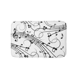 Modedesign Duschvorhang für trendy Musik Badematte