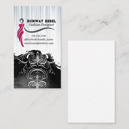 Modedesign-Logo Visitenkarte (Vorne/Hinten)