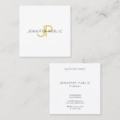 Modedesign mit Gold Monogram Modern Template Quadratische Visitenkarte (Vorne/Hinten)