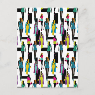 Modedesign mit modernem Design und trendigem Illus Postkarte
