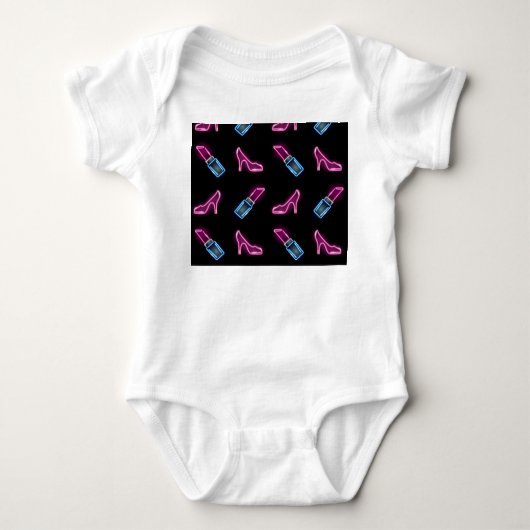 Modedesign mit Neon Icons. Baby Strampler (Vorderseite)