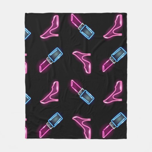 Modedesign mit Neon Icons. Fleecedecke (Vorderseite)