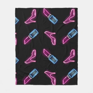 Modedesign mit Neon Icons. Fleecedecke