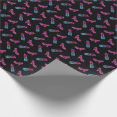 Modedesign mit Neon Icons. Geschenkpapier (Ecke)