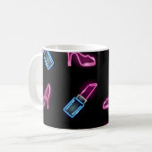 Modedesign mit Neon Icons. Kaffeetasse (Vorderseite Links)