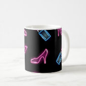 Modedesign mit Neon Icons. Kaffeetasse (VorderseiteRechts)