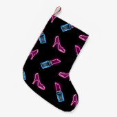 Modedesign mit Neon Icons. Kleiner Weihnachtsstrumpf (Vorderansicht (hängend))