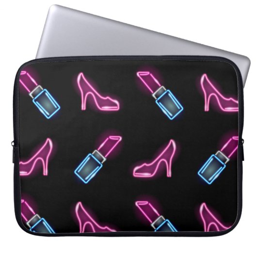 Modedesign mit Neon Icons. Laptopschutzhülle (Vorderseite)