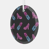 Modedesign mit Neon Icons. Ornament Aus Glas (Vorderseite links)