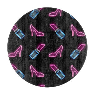 Modedesign mit Neon Icons. Schneidebrett