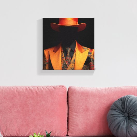 Modedesign mit Orange Leinwanddruck (Insitu (Wohnzimmer))