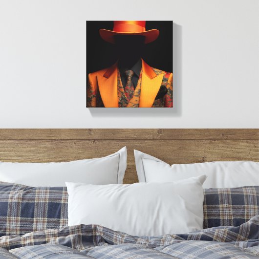 Modedesign mit Orange Leinwanddruck (Insitu (Schlafzimmer))