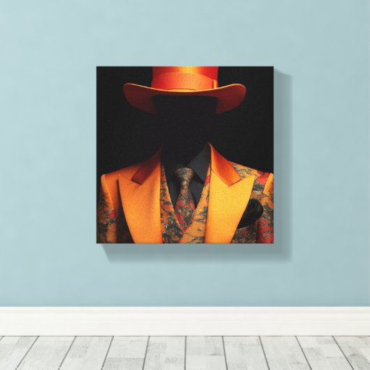 Modedesign mit Orange Leinwanddruck (Insitu (Holzboden))