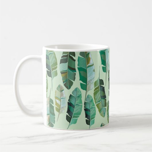 Modedesign mit tropischen Bananen-Pflanze Kaffeetasse (Links)