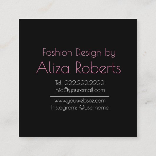  Modedesign Quadratische Visitenkarte (Rückseite)
