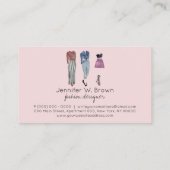 Modedesign Stylist Nähen Schneiderei Kleidung Visitenkarte (Rückseite)