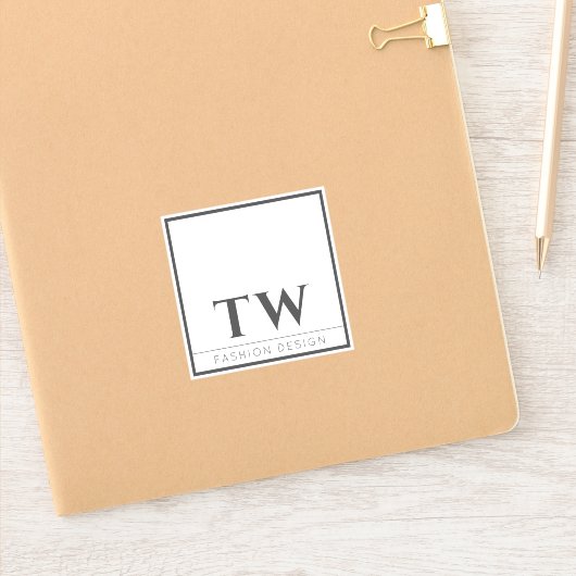 Modedesign weiß aufkleber (Notizbuch)