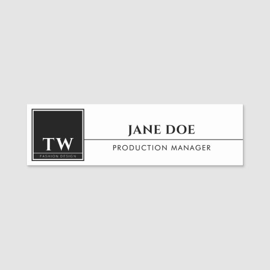 Modedesign weiß namensschild (Vorderseite)