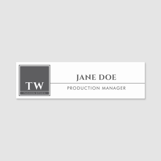 Modedesign weiß namensschild (Vorderseite)