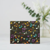 Modedesign zum Thema Musik Postkarte (Stehend Vorderseite)