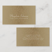 Modedesigner-einfache Bronzeleinenkarte Visitenkarte (Vorne/Hinten)