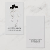 Modedesigner Lady Hat Business Card Visitenkarte (Vorne/Hinten)