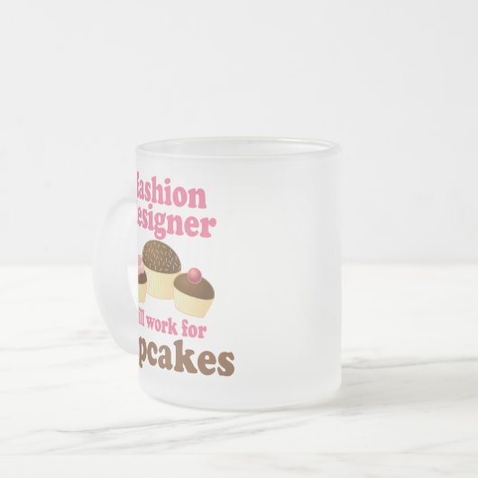 Modedesigner-(lustiges) Geschenk Mattglastasse (Vorderseite Links)