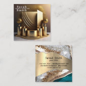 Modedesigner Podium Model Stylist Show Quadratische Visitenkarte (Vorne/Hinten)