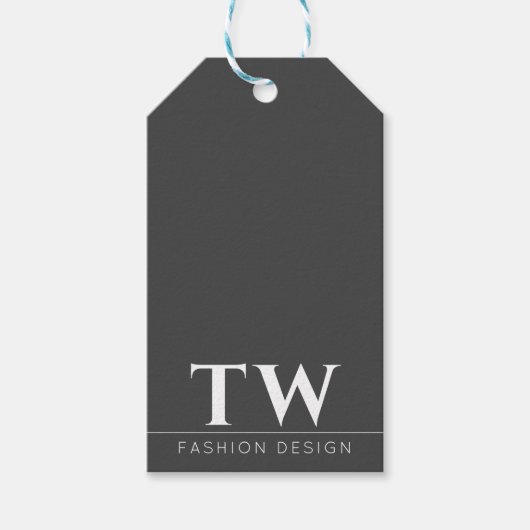 Modedesigner Schwarz Geschenkanhänger (Vorderseite)