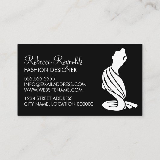 Modedesigner Visitenkarte (Rückseite)