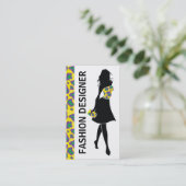 Modedesignerin, gelb, lila Panther Visitenkarte (Stehend Vorderseite)