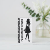 Modedesignerin schwarz-graue Panther drucken Visitenkarte (Stehend Vorderseite)