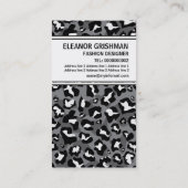 Modedesignerin schwarz-graue Panther drucken Visitenkarte (Rückseite)